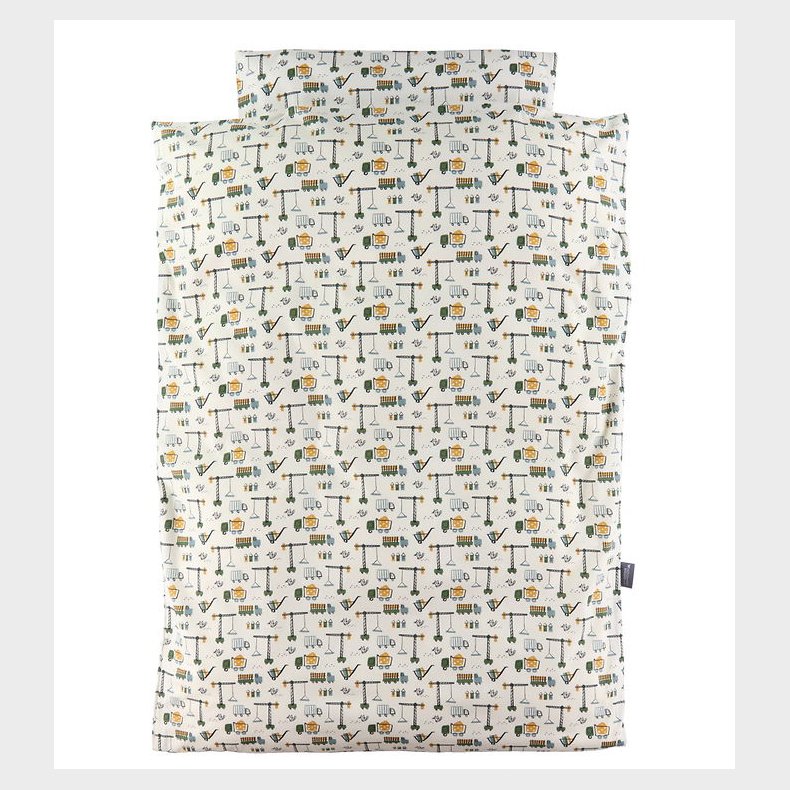 Nrgaard Madsens Sengetj - Voksen - Hvid m. Arbejdsmaskiner