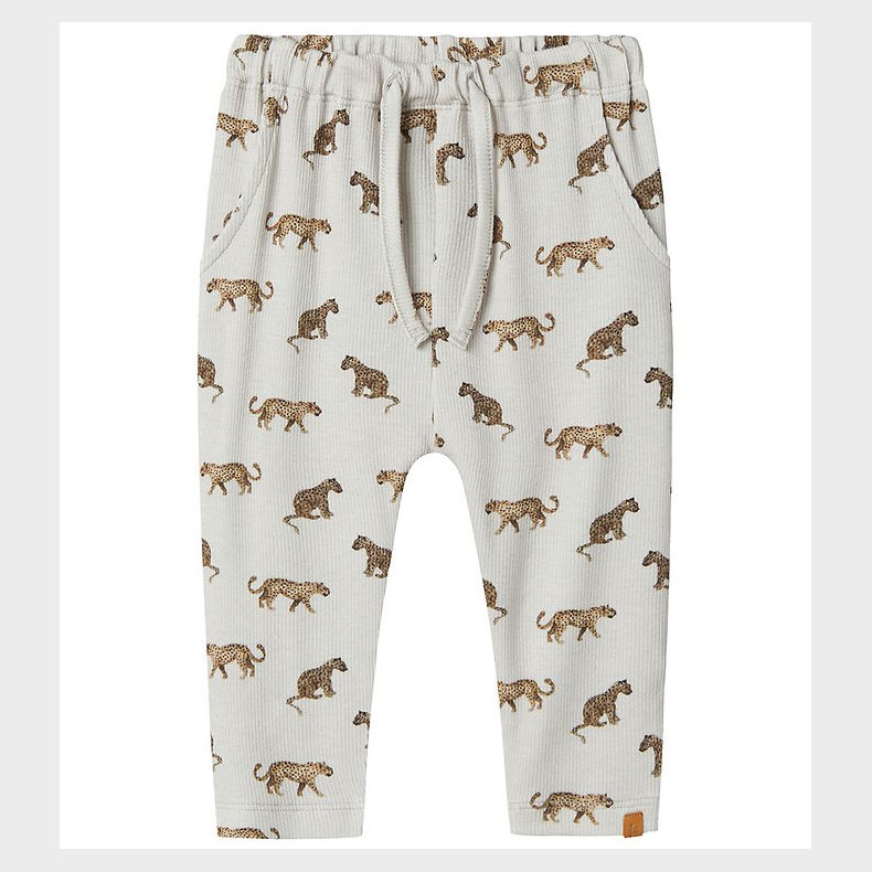 Lil' Atelier Bukser - Rib - NbmGavo - Vapor Blue m. Print