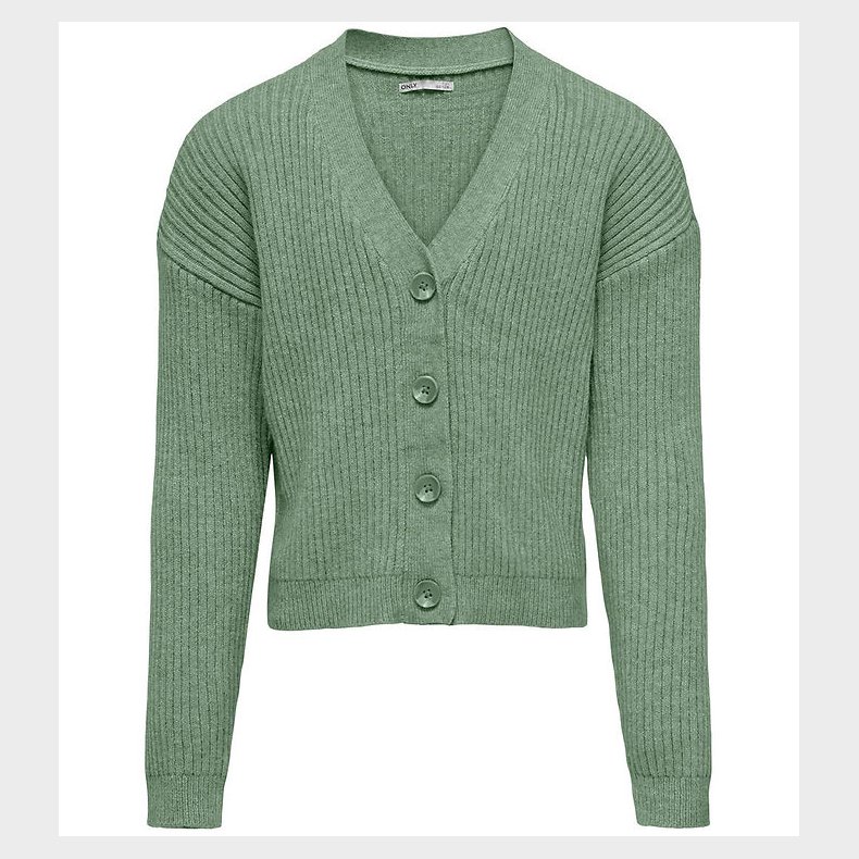 Kids Only Cardigan - Rib - Strik - KogMandy - Hedge Green/Melang