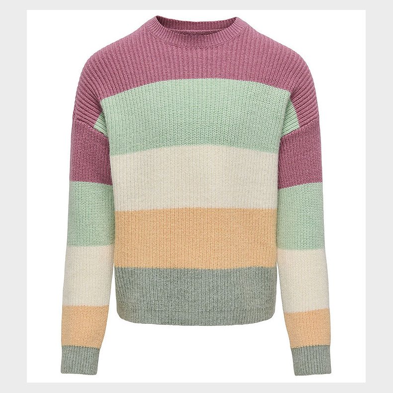 Kids Only Bluse - Rib - Strik - KogSandy - Heather Rose/Birds Eg