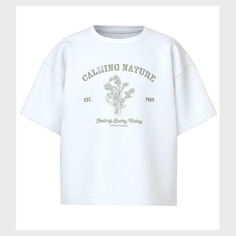 Name It T-shirt - NkfVamina - Bright White/Calming Nature
