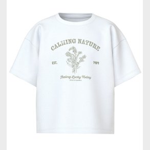 Name It T-shirt - NkfVamina - Bright White/Calming Nature
