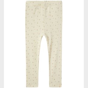 Lil' Atelier Leggings - Rib - NmfGago - Turtledove/FLOWER
