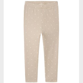 Lil' Atelier Leggings - Rib - NmfGago - Gray Morn/HEART