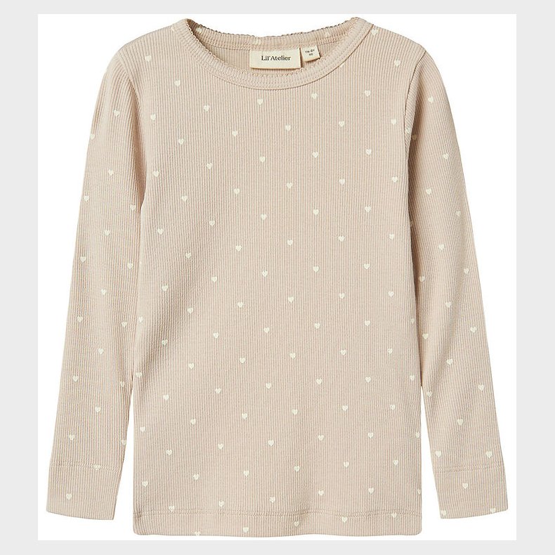 Lil' Atelier Bluse - Rib - NmfGago - Gray Morn/HEART