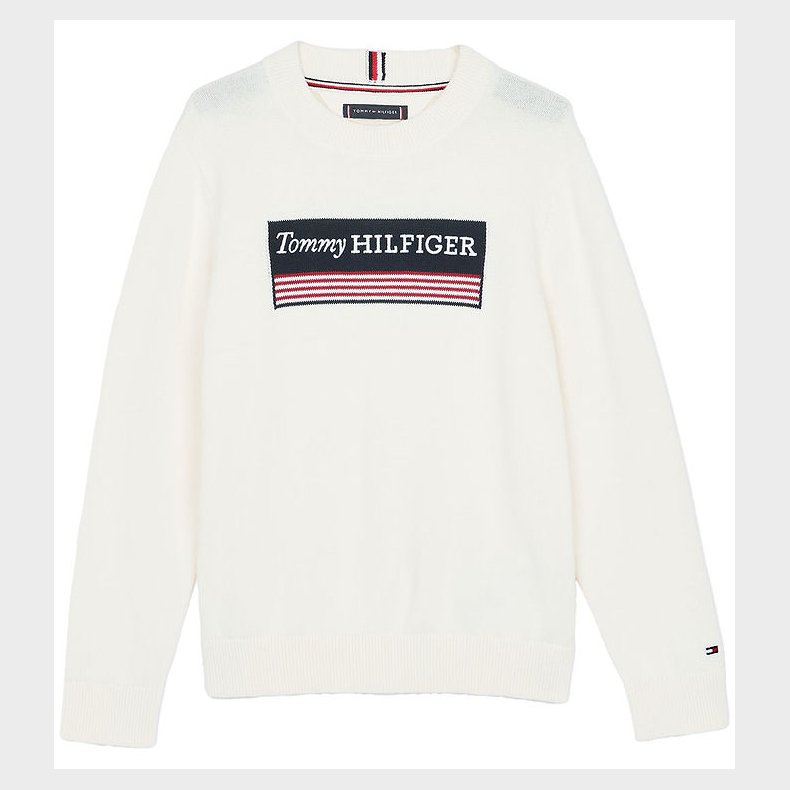 Tommy Hilfiger Bluse - Strik - Ivory Petal m. Flag