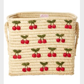 Rice Opbevaringskurv - Raffia/Sgrs - 30x30x25 cm - Natur m. Ki