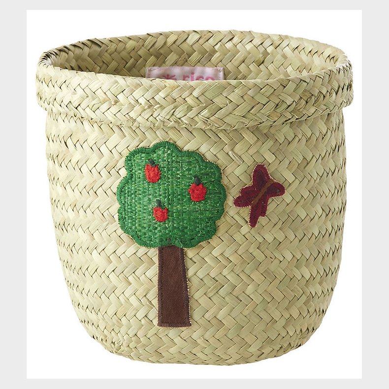 Rice Opbevaringskurv - Raffia/Sgrs - Happy Forest - 15x16 cm -