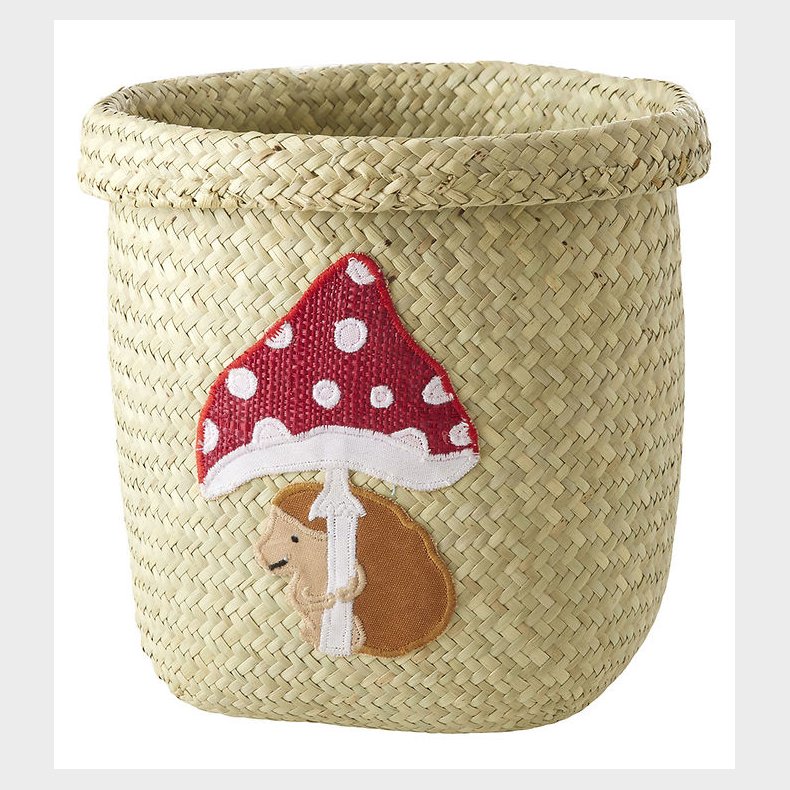 Rice Opbevaringskurv - Raffia/Sgrs - Happy Forest - 20x20 cm -