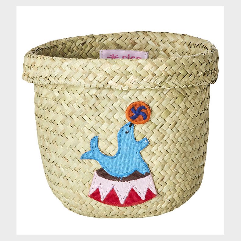 Rice Opbevaringskurv - Raffia/Sgrs - Circus - 15x15 cm - Natur