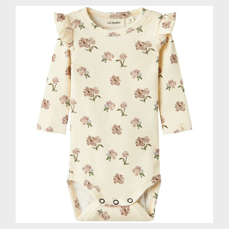 Lil' Atelier Body l/� - Rib - NbfGavo - Turtledove/PEONY