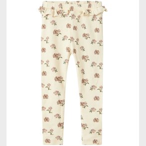 Lil' Atelier Leggings - Rib - NmfGavo - Turtledove/PEONY