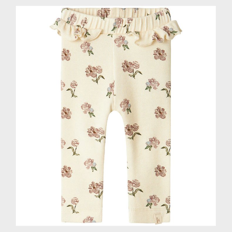 Lil' Atelier Leggins - Rib - NbfGavo - Turtledove/PEONY