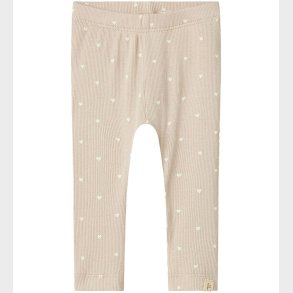 Lil' Atelier Leggins - Rib - NbfGago - Gray Morn/HEART