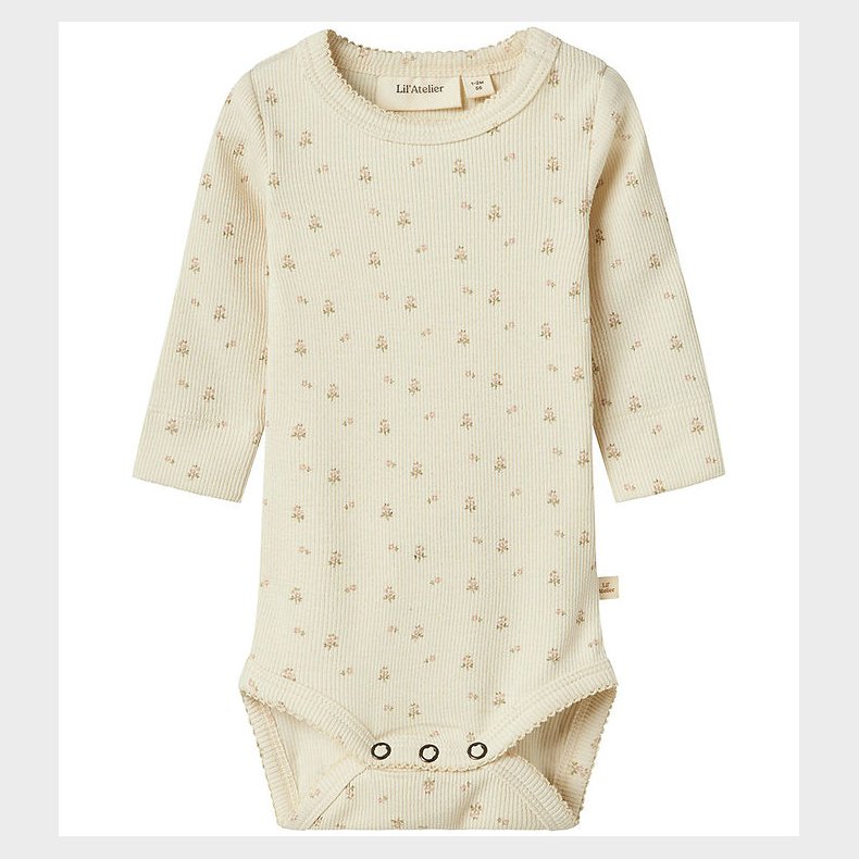 Lil' Atelier Body l/ - Rib - NbfGago - Turtledove/FLOWER