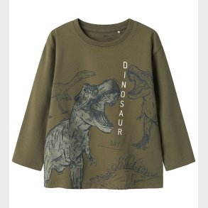 Name It Bluse - NmmBenjamino - Dusty Olive m. Dino