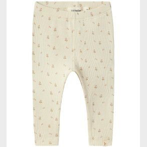 Lil' Atelier Leggings - Rib - NbfGago - Turtledove/FLOWER