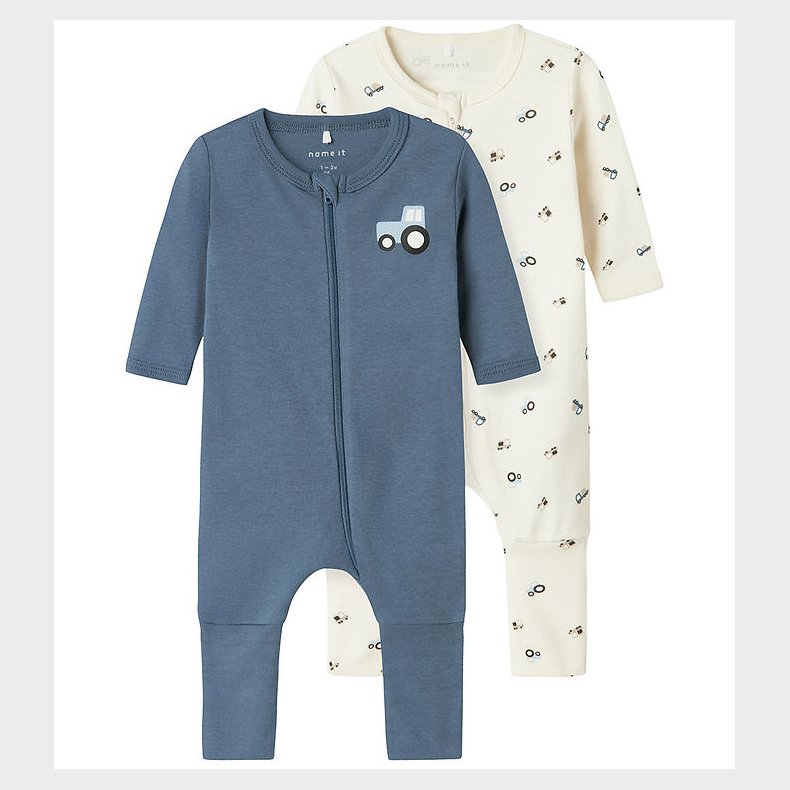 Name It Natdragt - Noos - 2-pak - NbmNightsuit - Jet Stream