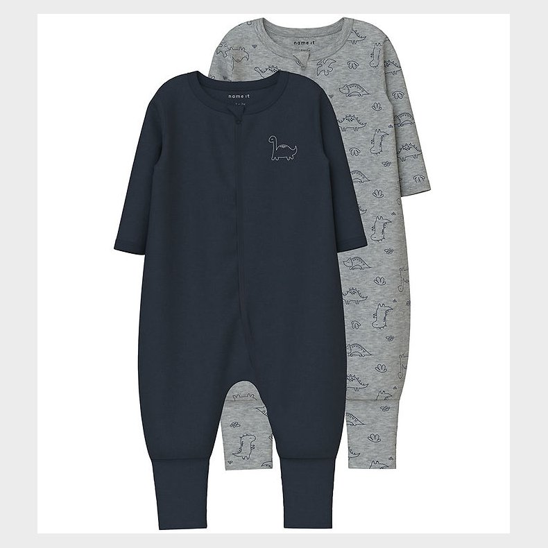 Name It Natdragt - Noos - 2-pak - NbmNightsuit - Grey Melange