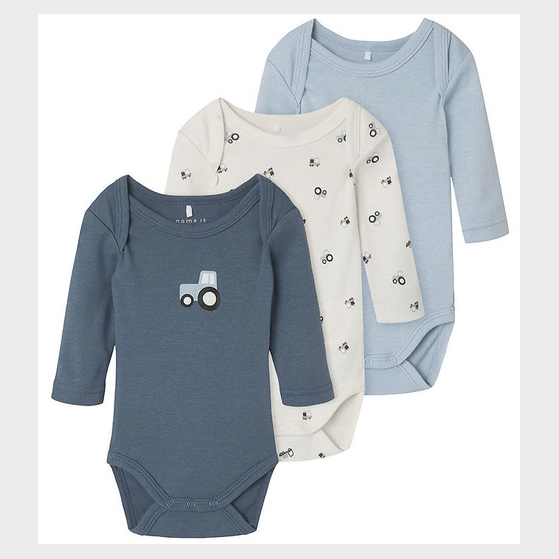 Name It Body l/ - Noos - 3-pak - Jet Stream