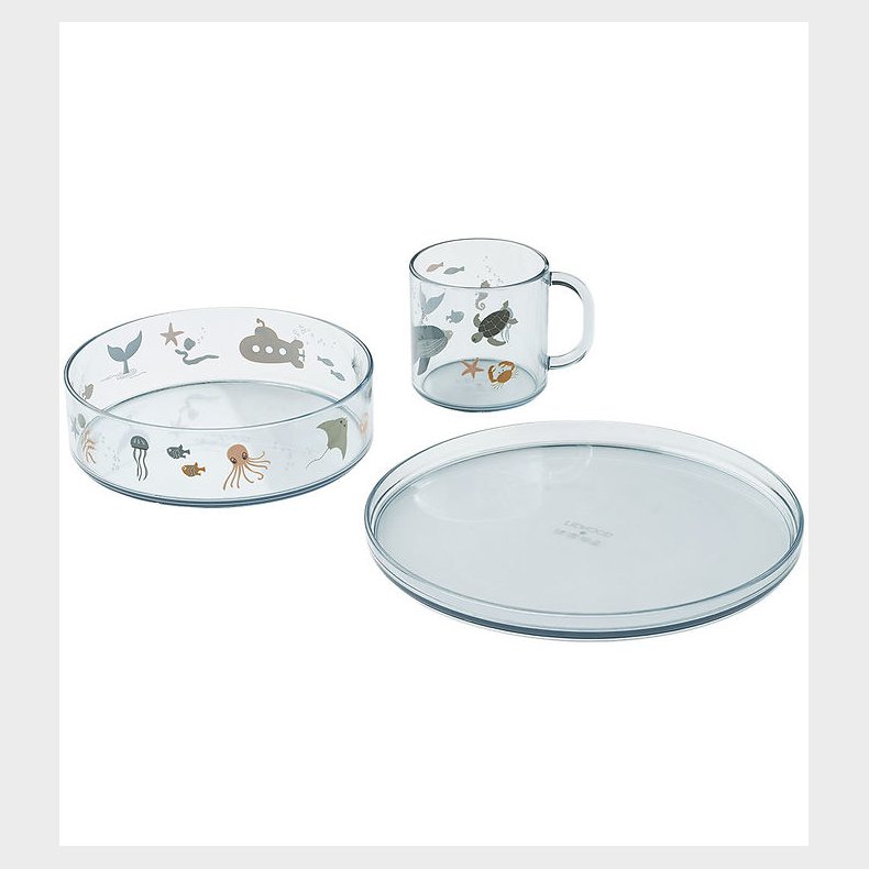 Liewood Spisest - 3 Dele - Siva - Sea Creature/Sandy