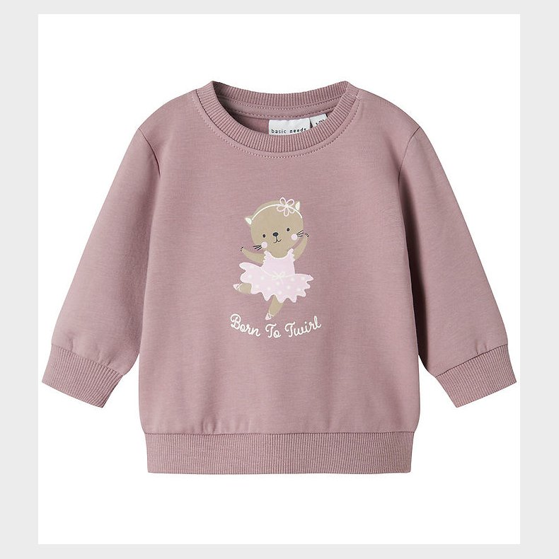 Mame It Sweatshirt - NbfVrillie - Elderberry/Cat Ballerina