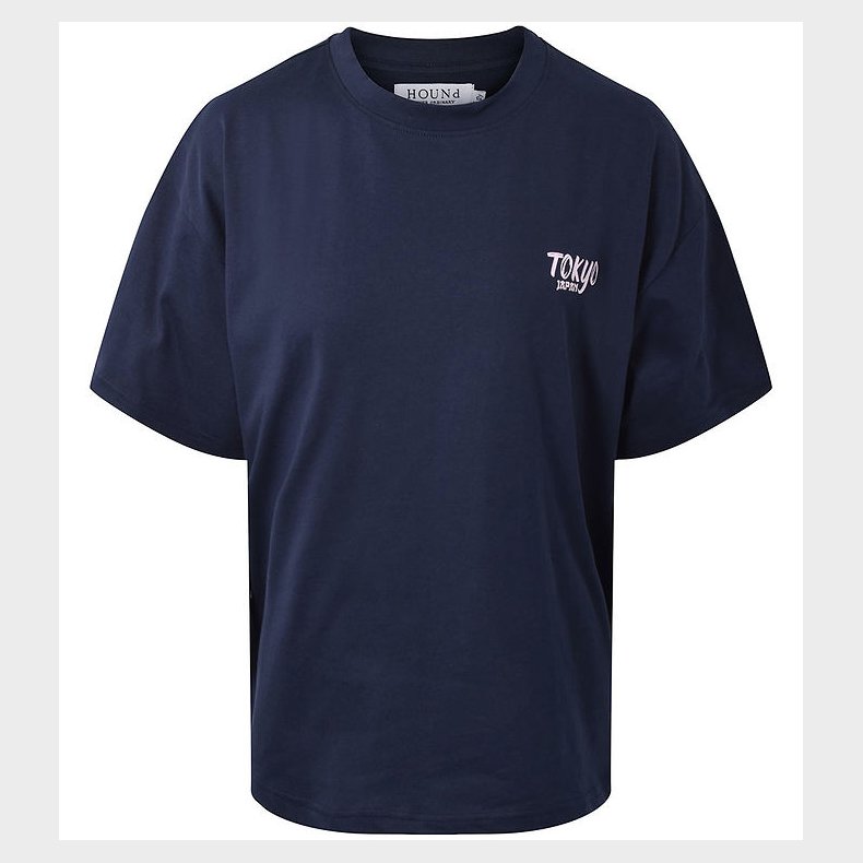 Hound T-shirt - Oversized - Navy m. Print