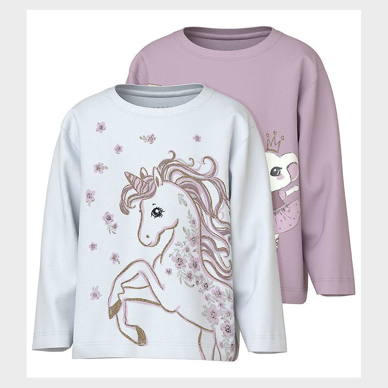 Name It Bluse - NmVakiane - 2-pak - Winsome Orchid/Bright White