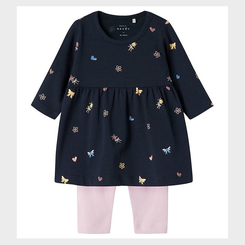 Name It Kjole/Leggings - NbfVandora - Navy Blazer m. Sljfer Og