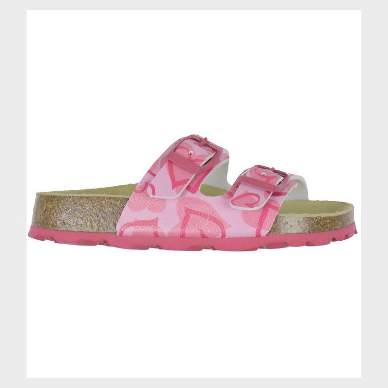 Superfit Sandaler - Fussbettpantoffel - Pink m. Hjerter