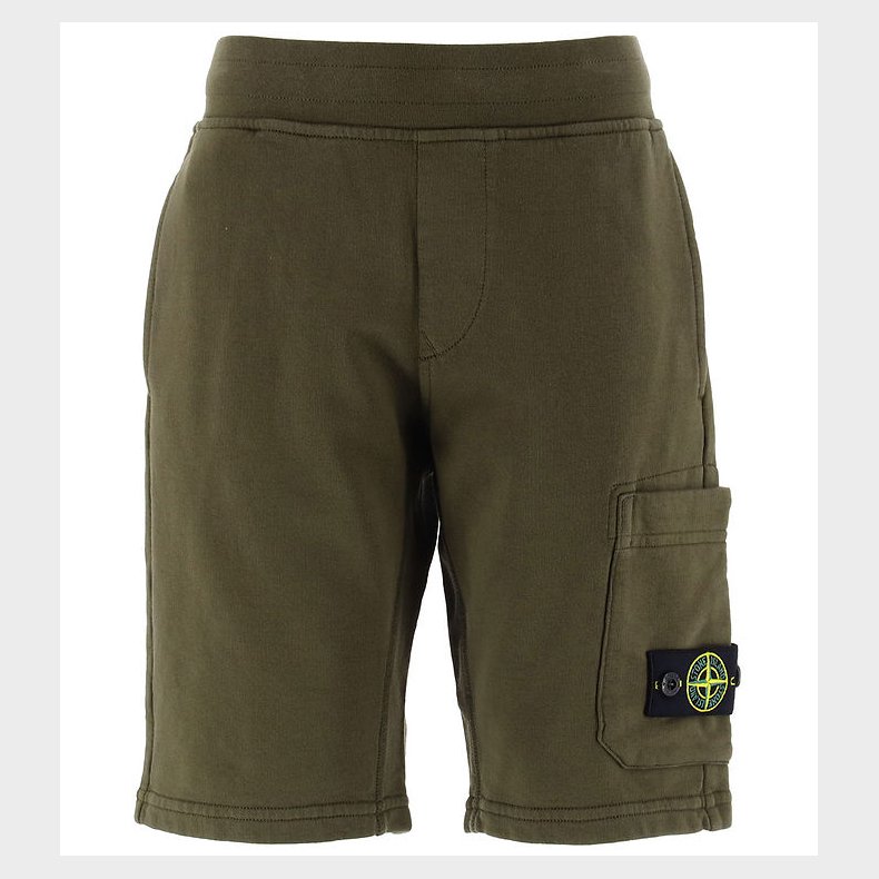Stone Island Sweatshorts - Military Green m. Logo