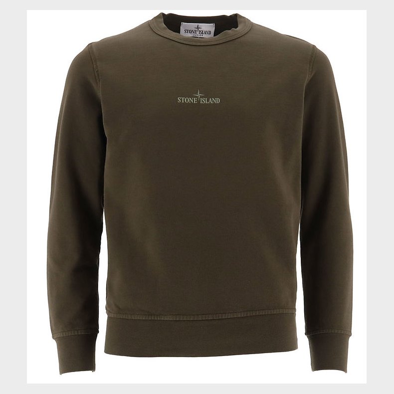 Stone Island Sweatshirt - Military Green m. Logo