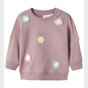 Name It Sweatshirt - NbfTella - Elderberry m. Blomster