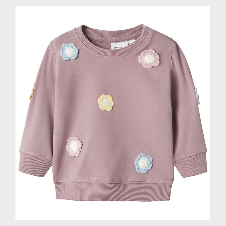 Name It Sweatshirt - NbfTella - Elderberry m. Blomster