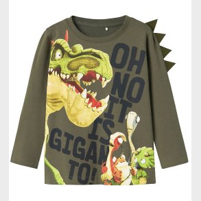Name It Bluse - NmmDovid Giganto - Dusty Olive m. Print