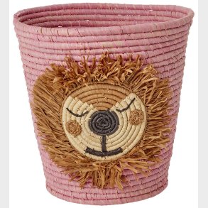 Rice Opbevaringskurv - Raffia/S�gr�s - 20x30 cm - Pink/L�ve