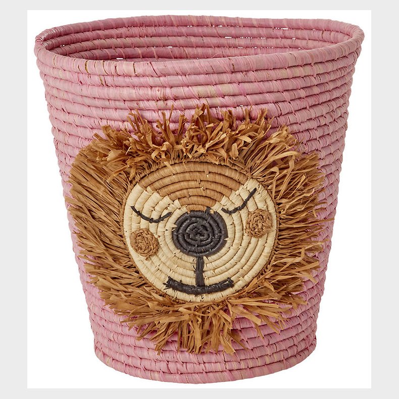 Rice Opbevaringskurv - Raffia/S�gr�s - 20x30 cm - Pink/L�ve