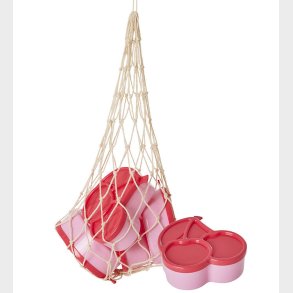 Rice Madbeholder - 4-pak - Pink/Kirsebr