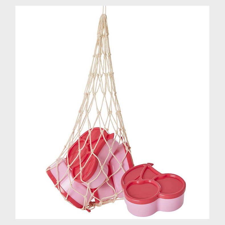 Rice Madbeholder - 4-pak - Pink/Kirsebr