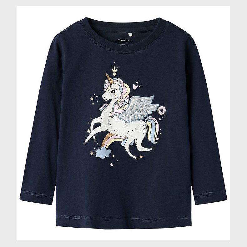 Name It Bluse - NmfTillie - Navy Blazer m. Enhjrning