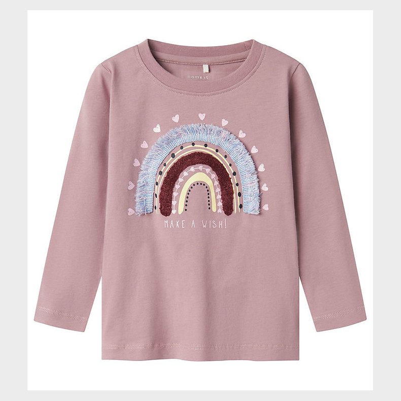 Name It Bluse - NmfTillie - Elderberry m. Regnbue