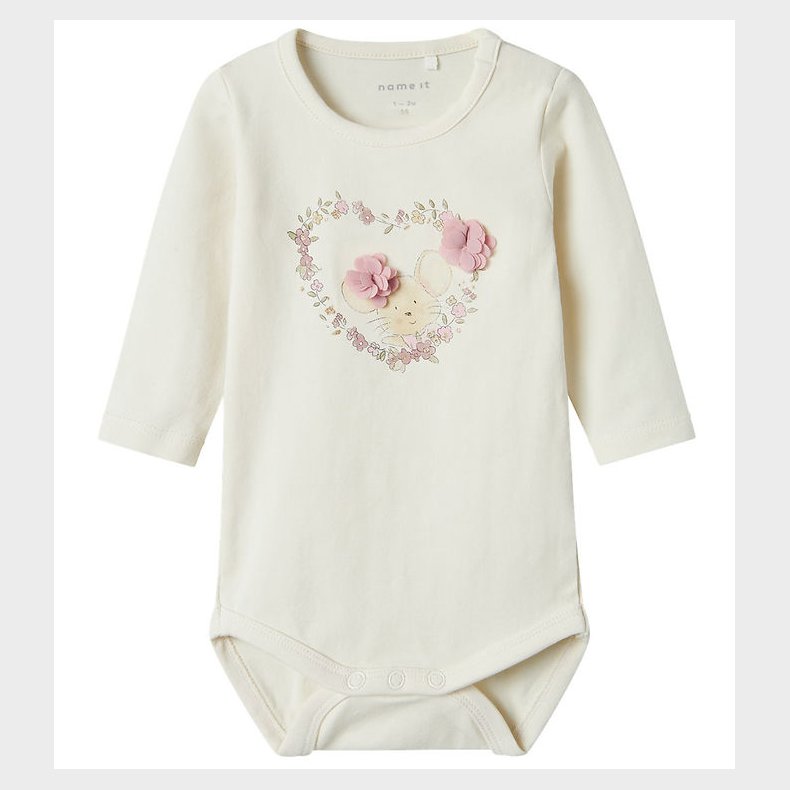 Name It Body l/ - NbfTulina - Cloud Dancer m. Print