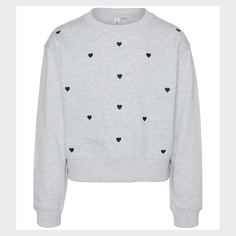 Vero Moda Girl Sweatshirt - VmOctavia - Light Grey Melange/Heart