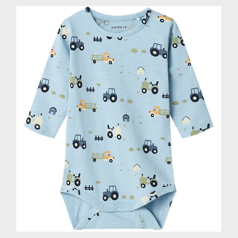 Name It Body L/ - NbmBassen - Cerulean m. Traktorer