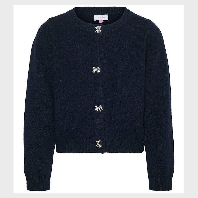 Vero Moda Girl Cardigan - Strik - VmFiona - Navy Blazer/W. MELAN