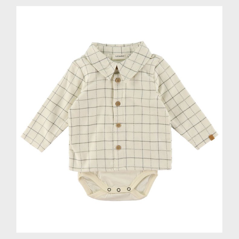 Lil' Atelier Skjortebody L/ - NbmRamos - Turtledove m. Tern