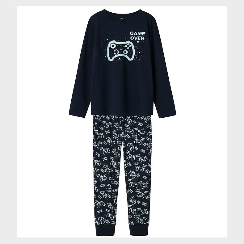 Name It Nattj - 2-Delt - NkmNightset Game - Dark Sapphire m. Pr