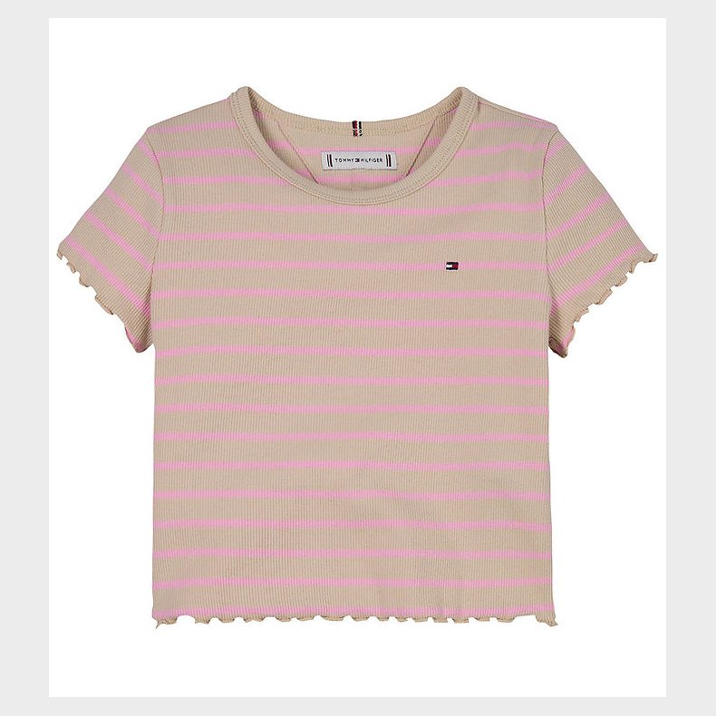 Tommy Hilfiger T-shirt - Rib - Classic Beige Pink Sugar Stripe