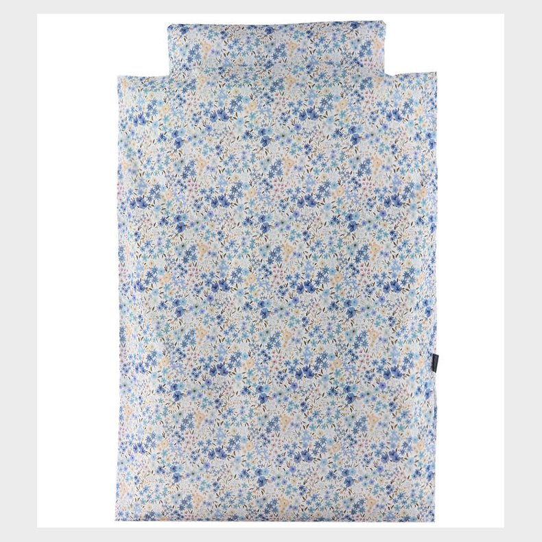 Nrgaard Madsens Sengetj - Baby - Hvid m. Bl Blomster