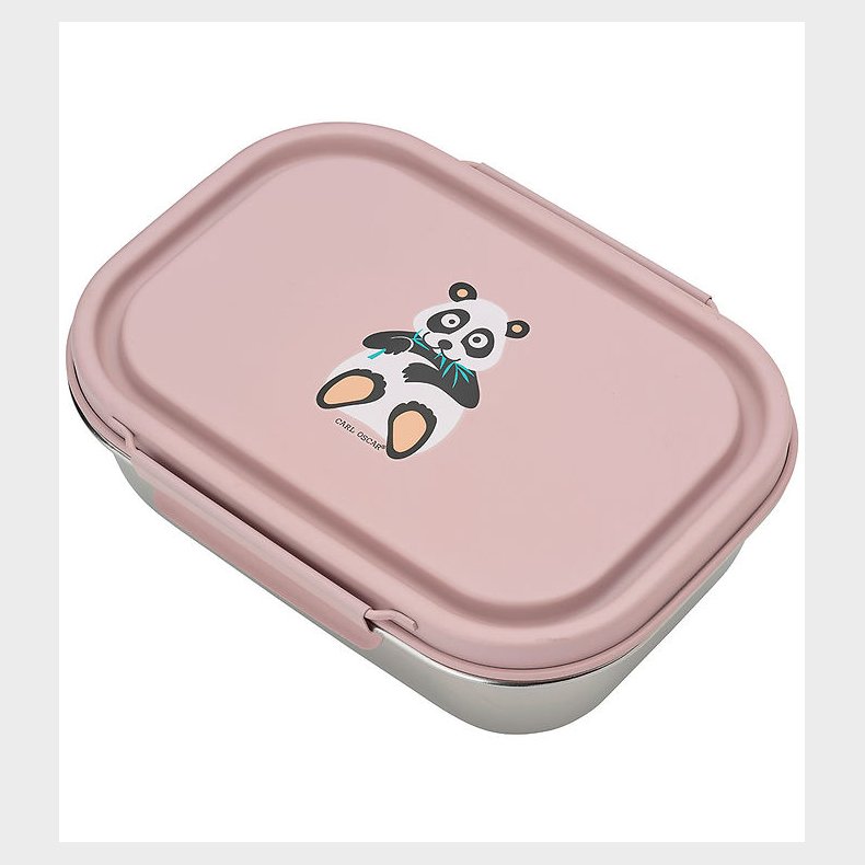 Carl Oscar Madkasse - Steelish - 1 l - Pink m. Panda